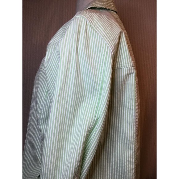 Allison Daley Vintage Spring Jean Jacket Mint Green White Stripes Ladies Size 10 - Picture 2 of 10